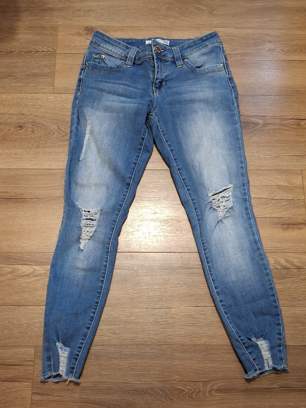 YMI Women’s Light Blue Distressed Skinny Jeans